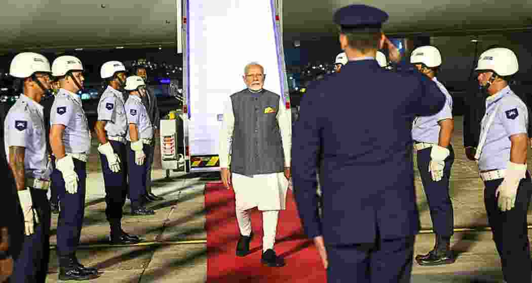 Prime Minister Narendra Modi receives a warm welcome upon landing in Rio de Janeiro to attend the G20 Summit.