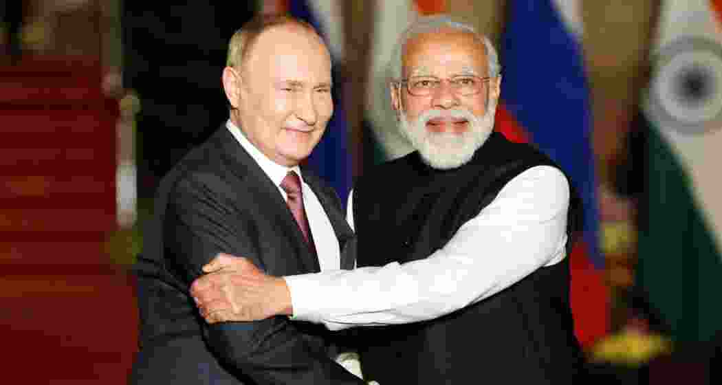 Russia's President Vladimir Putin with Prime Minister Narendra Modi. 
