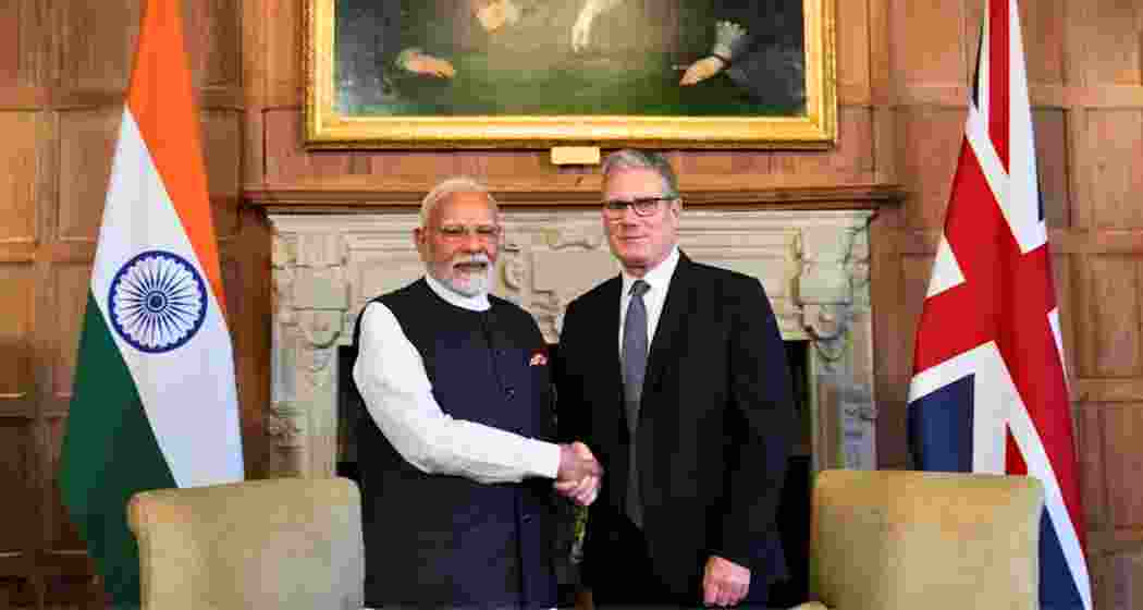 UK Prime Minister Keir Starmer and India's Prime Minister Narendra Modi shake hands during a bilateral meeting at Chequers, in Aylesbury, England, recently. UK Prime Minister Keir Starmer and India's Prime Minister Narendra Modi shake hands during a bilateral meeting at Chequers, in Aylesbury, England, recently.