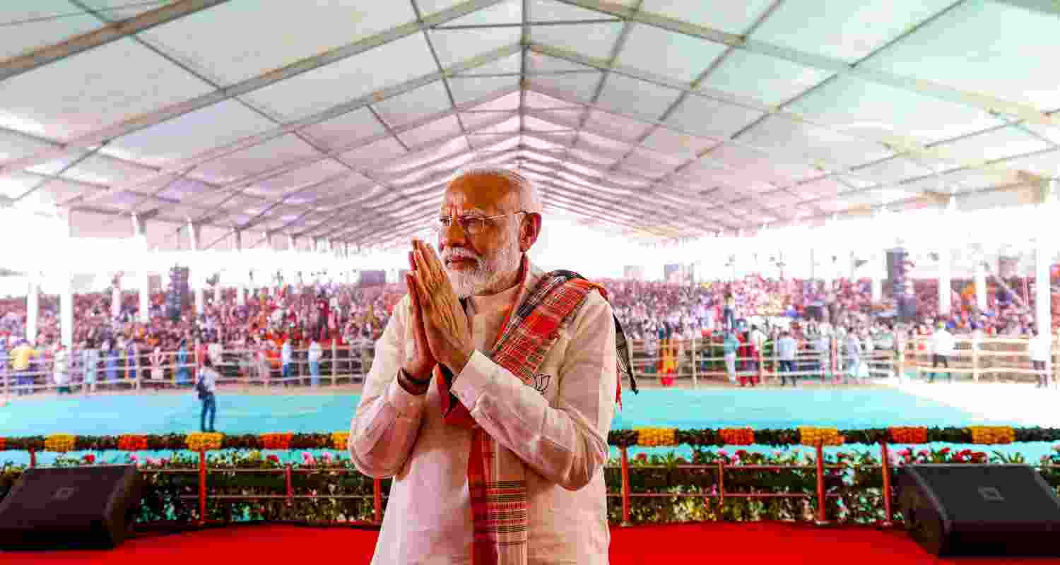 PM Modi at a rally in Bihar.