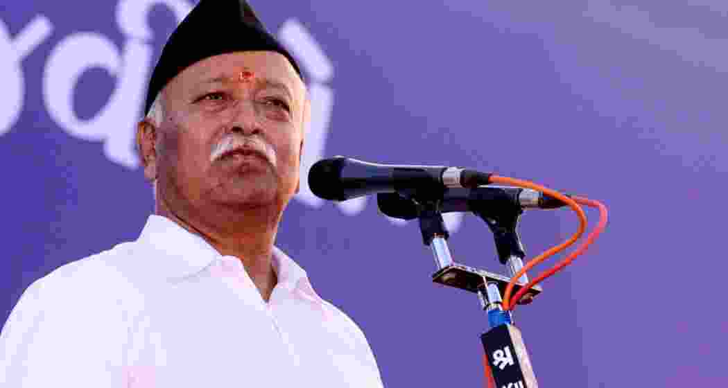 A file photo of RSS chief Mohan Bhagwat. 