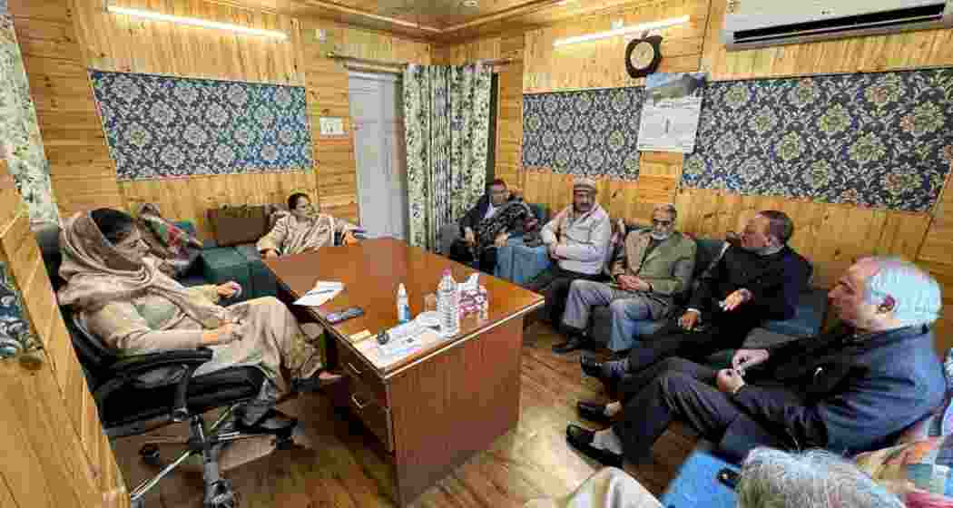 Mehbooba Mufti leads the crucial PDP meeting in Srinagar, announcing key leadership appointments to address Jammu and Kashmir’s pressing issues. Mehbooba Mufti leads the crucial PDP meeting in Srinagar, announcing key leadership appointments to address Jammu and Kashmir’s pressing issues.