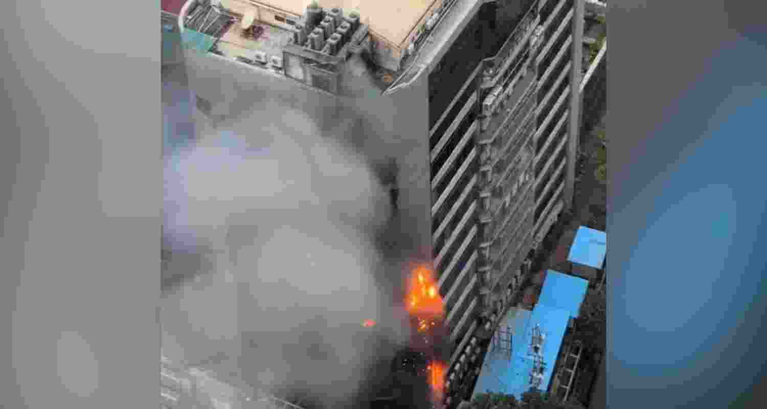 A major fire broke out at Mumbai's Times Tower, a seven-storey commercial building on Friday. A major fire broke out at Mumbai's Times Tower, a seven-storey commercial building on Friday.