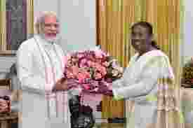 President Droupadi Murmu with Prime Minister Narendra Modi.