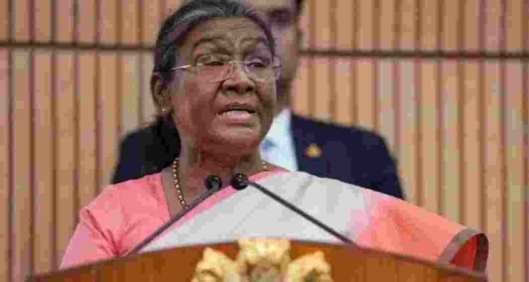 President Droupadi Murmu addressing a gathering. 