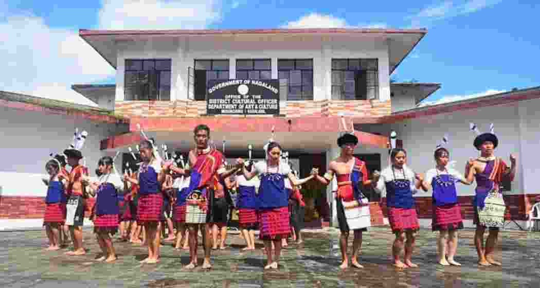 Tribal people perform a traditional dance at the Nagaland Indigenous Tribes Cultural Resource Centre in Kohima.
