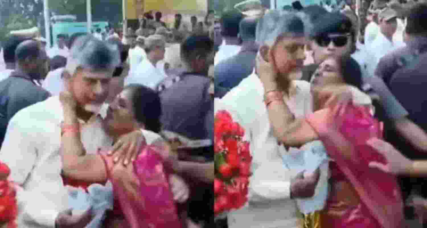 Woman tries to kiss Naidu at public event
Woman tries to kiss Naidu at public event