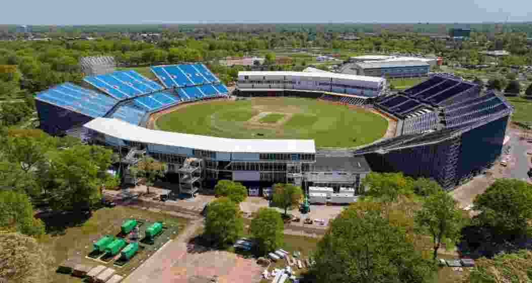 The makeshift Nassau County cricket ground. File photo. The makeshift Nassau County cricket ground. File photo.