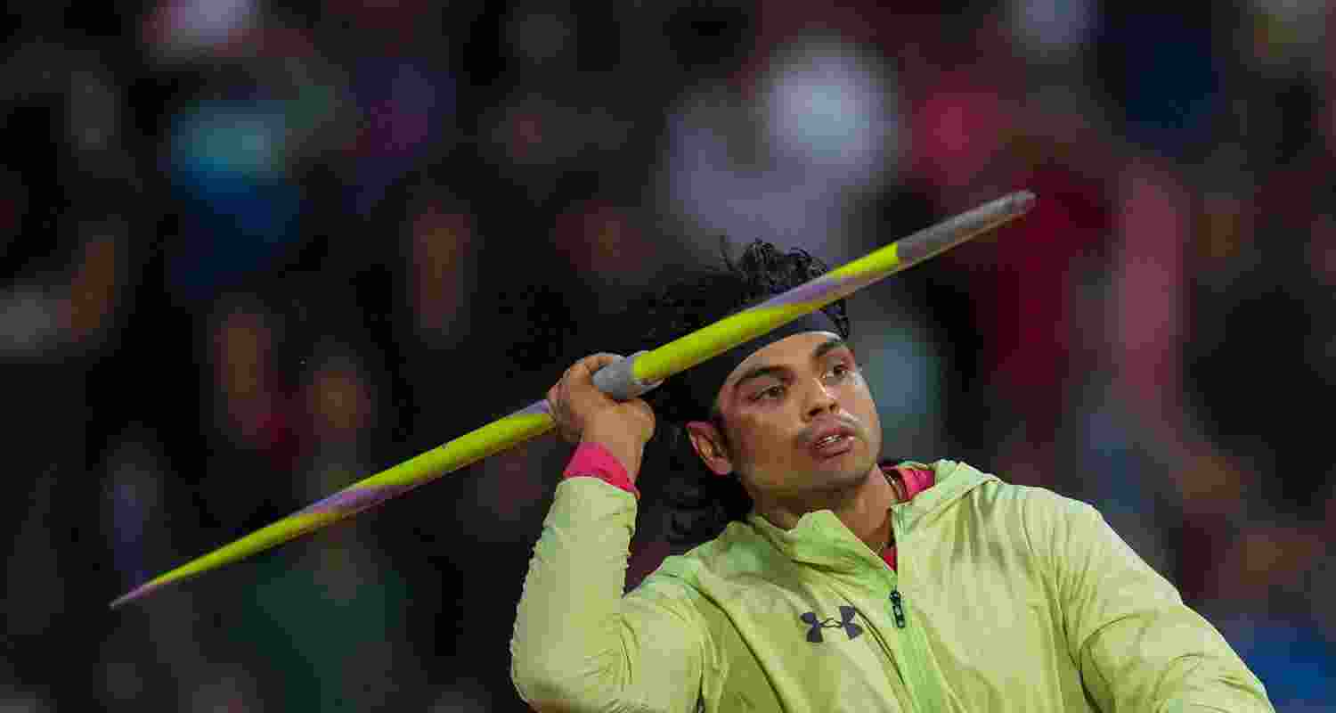 Neeraj Chopra prepares for a throw at the NC Classic in Bengaluru on Saturday. Neeraj Chopra prepares for a throw at the NC Classic in Bengaluru on Saturday.