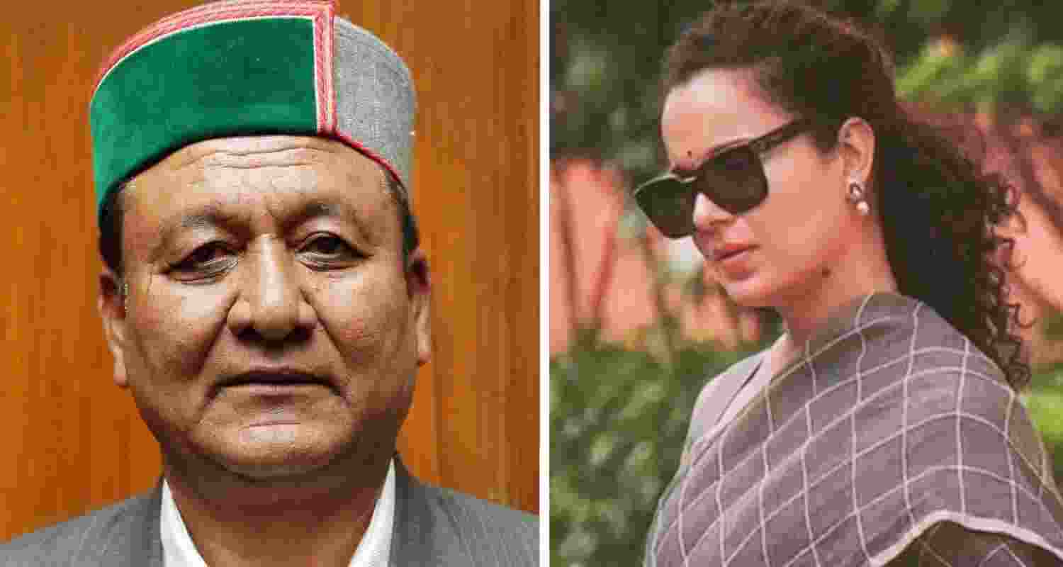 Revenue and Horticulture Minister Jagat Singh Negi (left), and BJP MP Kangana Ranaut (right). Revenue and Horticulture Minister Jagat Singh Negi (left), and BJP MP Kangana Ranaut (right).