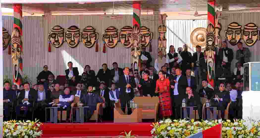 Chief Minister Neiphiu Rio addressing the 62nd Statehood Day celebrations at Kohima, celebrating progress in healthcare, youth empowerment, and cultural vibrancy in Nagaland. Chief Minister Neiphiu Rio addressing the 62nd Statehood Day celebrations at Kohima, celebrating progress in healthcare, youth empowerment, and cultural vibrancy in Nagaland.