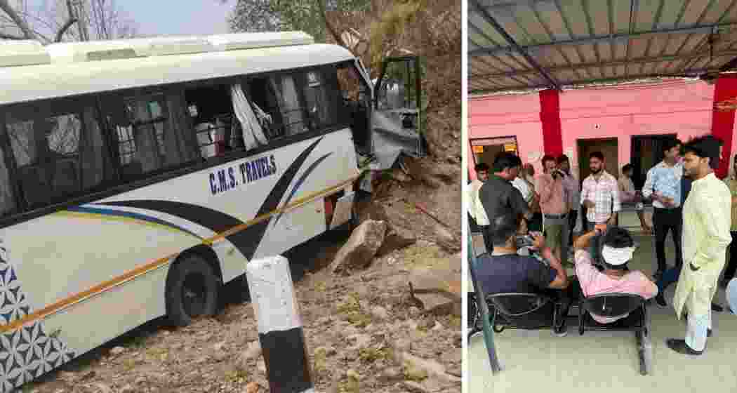 Visuals of the mangled bus after it crashed into a hillside in Nepal’s Dang district and injured Indian tourists receiving treatment at a nearby hospital in Tulsipur, Uttar Pradesh on Saturday. Visuals of the mangled bus after it crashed into a hillside in Nepal’s Dang district and injured Indian tourists receiving treatment at a nearby hospital in Tulsipur, Uttar Pradesh on Saturday.