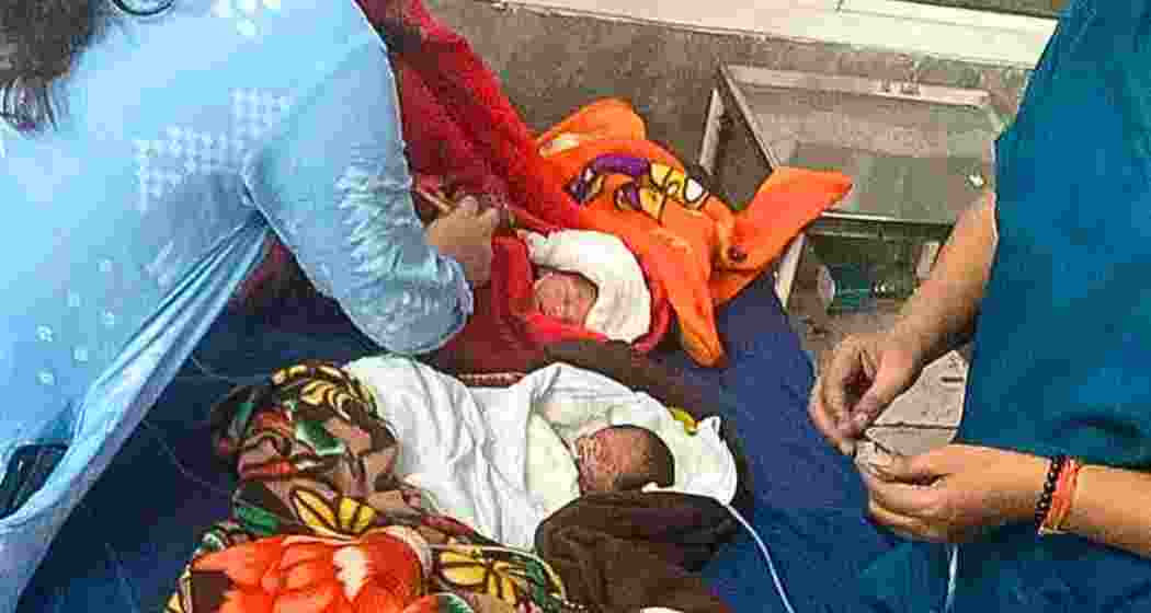 Rescued newborns from Jhansi hospital fire receive urgent care.