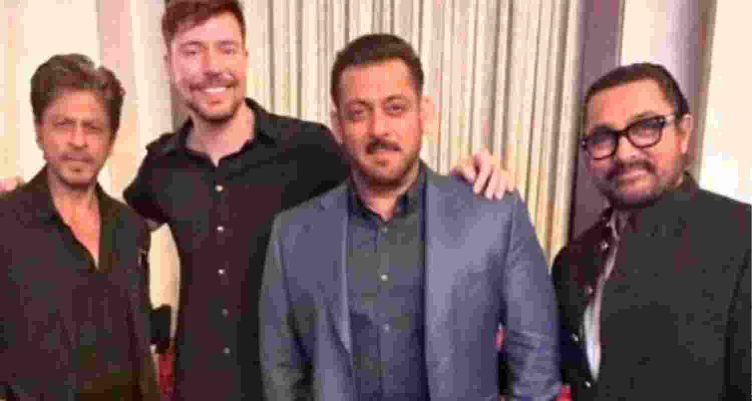 MrBeast with Bollywood Super Stars Shah Rukh Khan, Salman Khan, and Aamir Khan. 