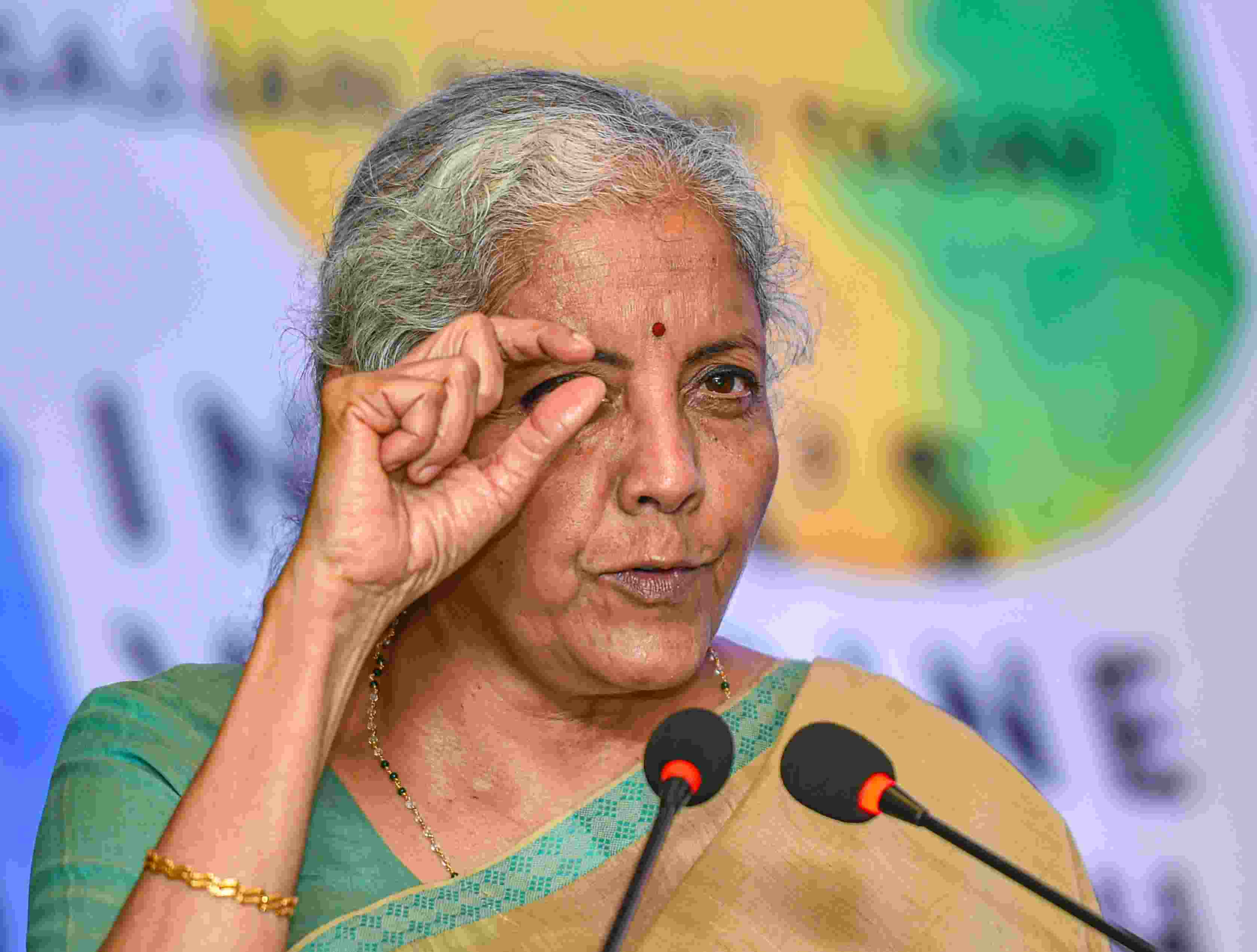 Finance Minister Nirmala Sitharaman delivering her shortest-ever budget speech