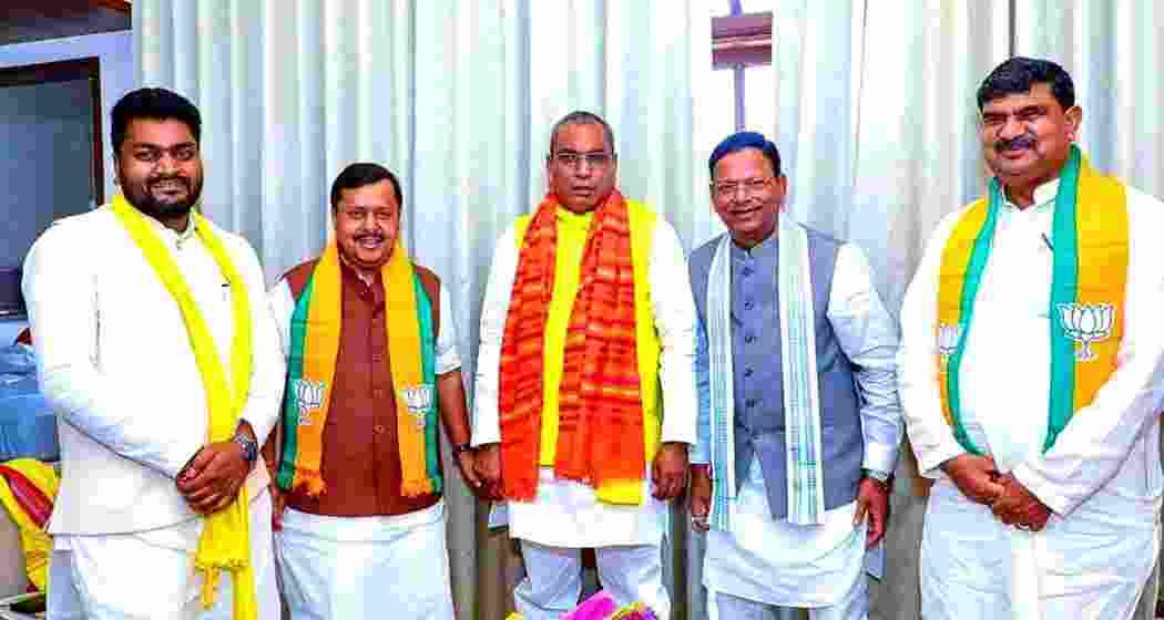 BJP National President Nitin Nabin, with Uttar Pradesh BJP chief Pankaj Chaudhary and state minister Om Prakash Rajbhar, participates in a meeting with senior leaders of NDA constituent parties in Lucknow on Sunday. BJP National President Nitin Nabin, with Uttar Pradesh BJP chief Pankaj Chaudhary and state minister Om Prakash Rajbhar, participates in a meeting with senior leaders of NDA constituent parties in Lucknow on Sunday.