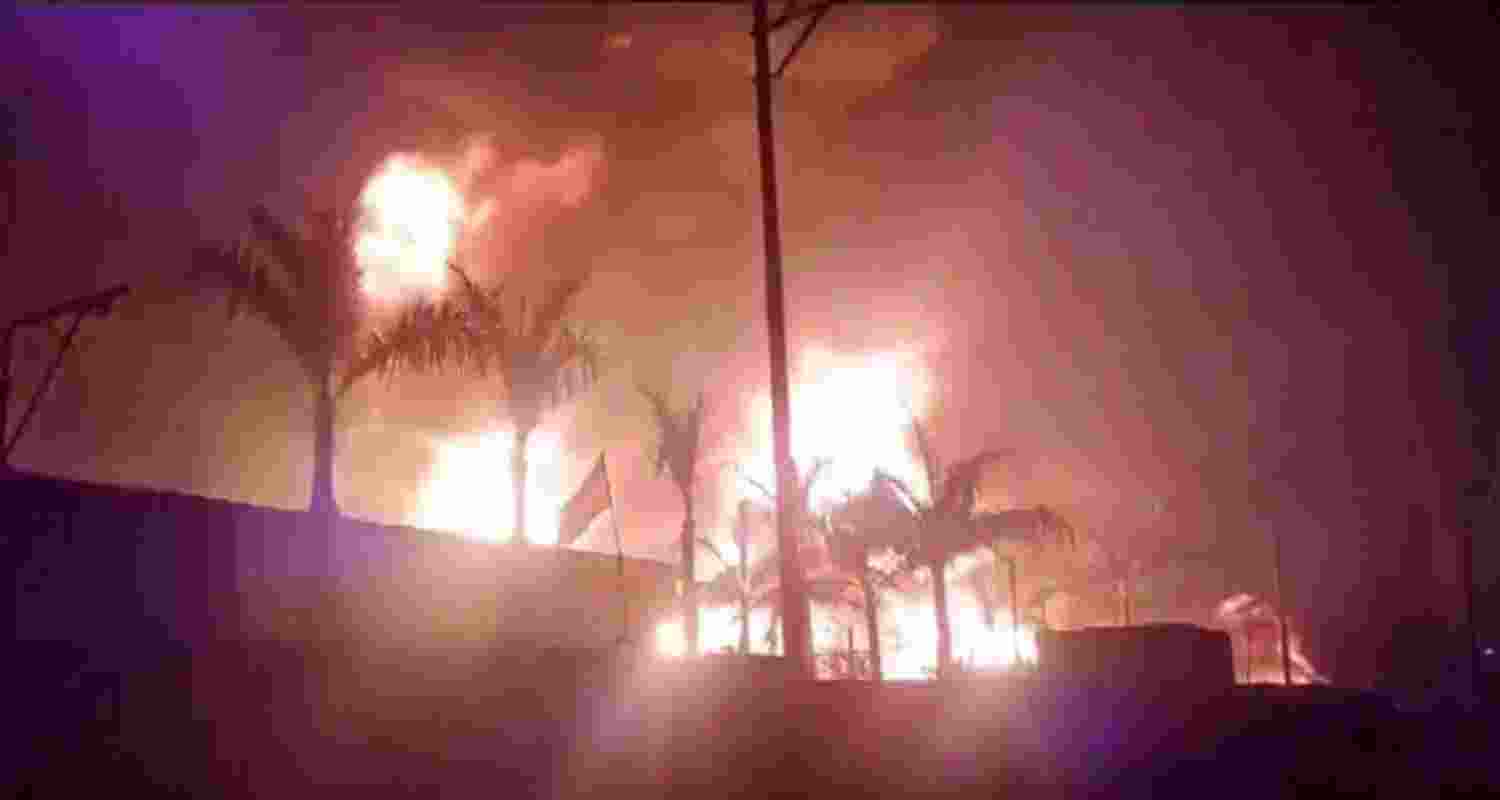 The workers evacuated the premises and the fire department was informed.