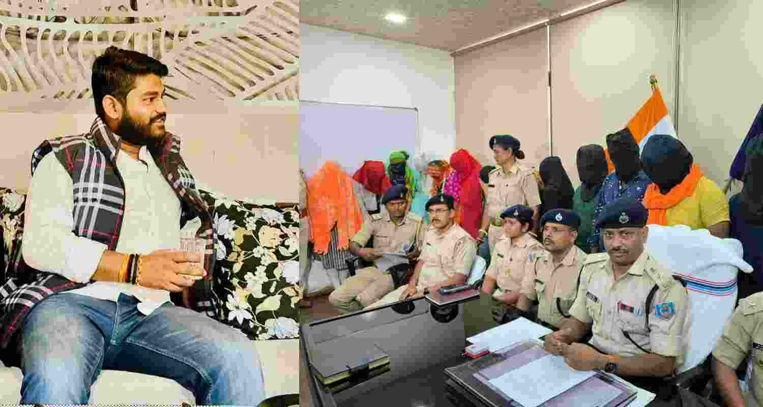 Amarjet Kumar (left). Ranchi police address a press conference with the arrested individuals. Amarjet Kumar (left). Ranchi police address a press conference with the arrested individuals.