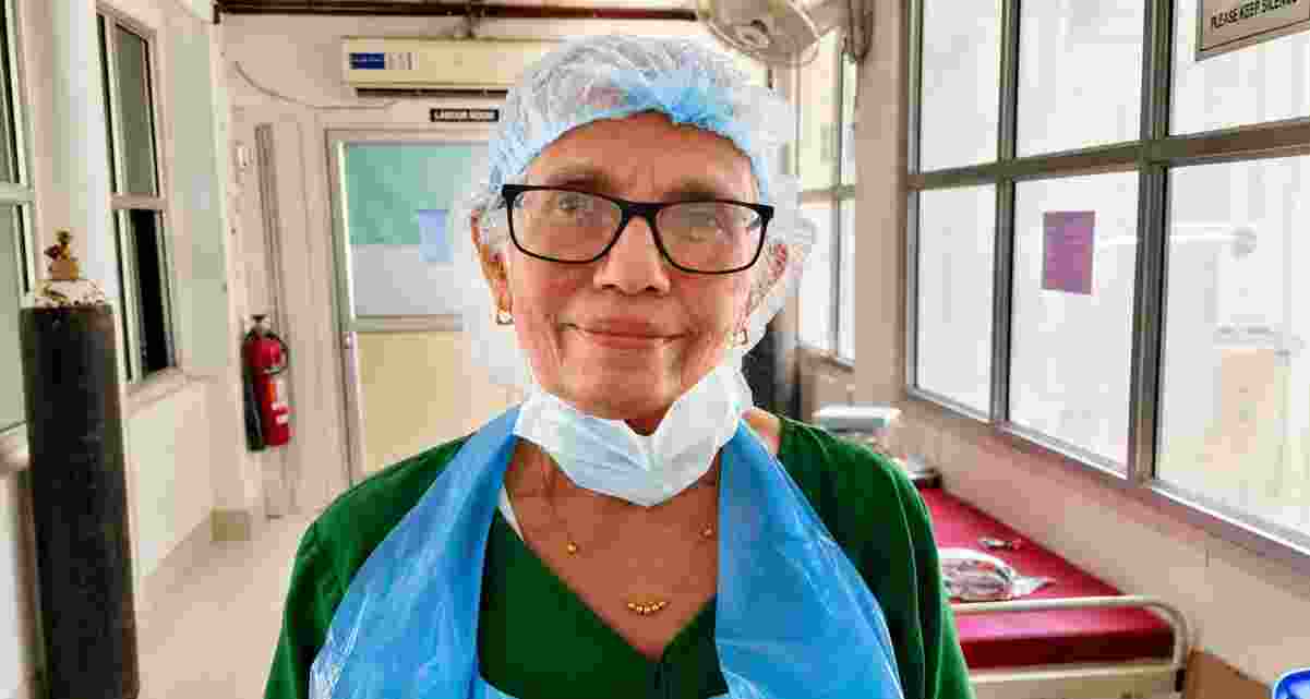 Eighty-year-old nurse Hindumbi Kaurom Kakkada. 