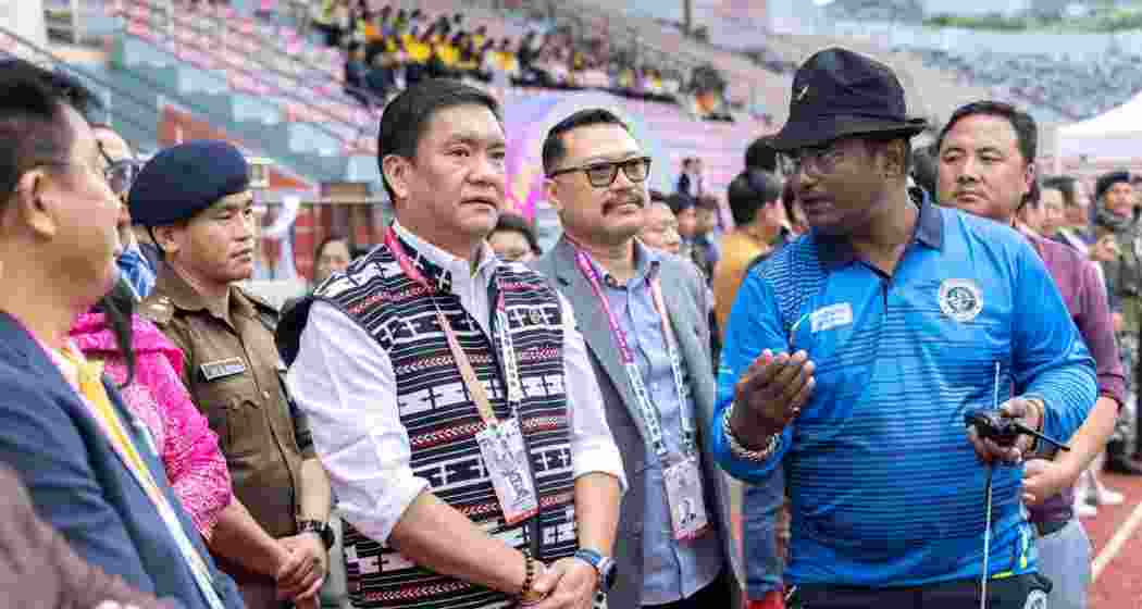 Chief Minister Pema Khandu interacts with officials at the 42nd NTPC Sub-Junior National Archery Championship in Yupia on Sunday. Chief Minister Pema Khandu interacts with officials at the 42nd NTPC Sub-Junior National Archery Championship in Yupia on Sunday.