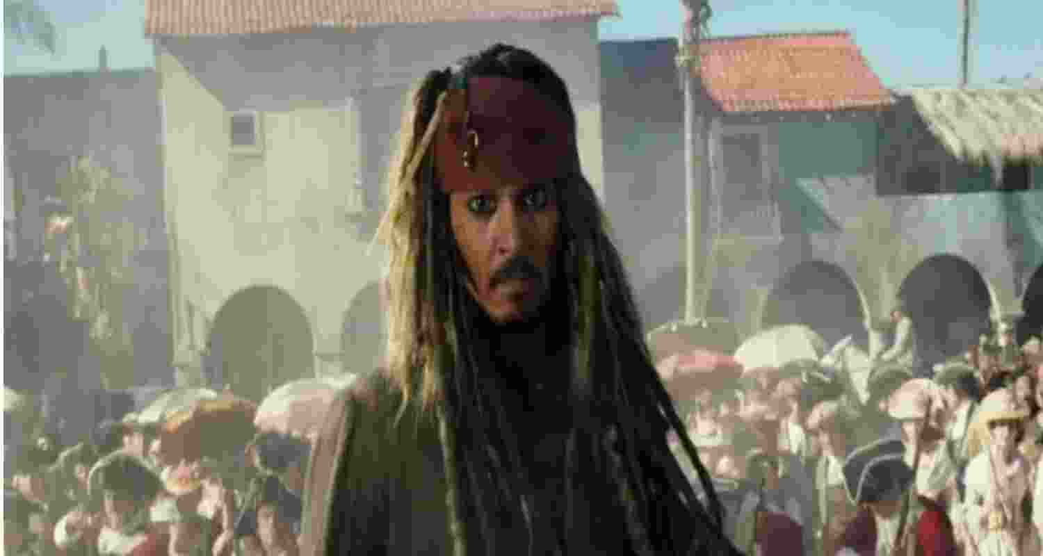 Actor Johnny Depp in a photograph from the film 'Pirates of the Caribbean'.