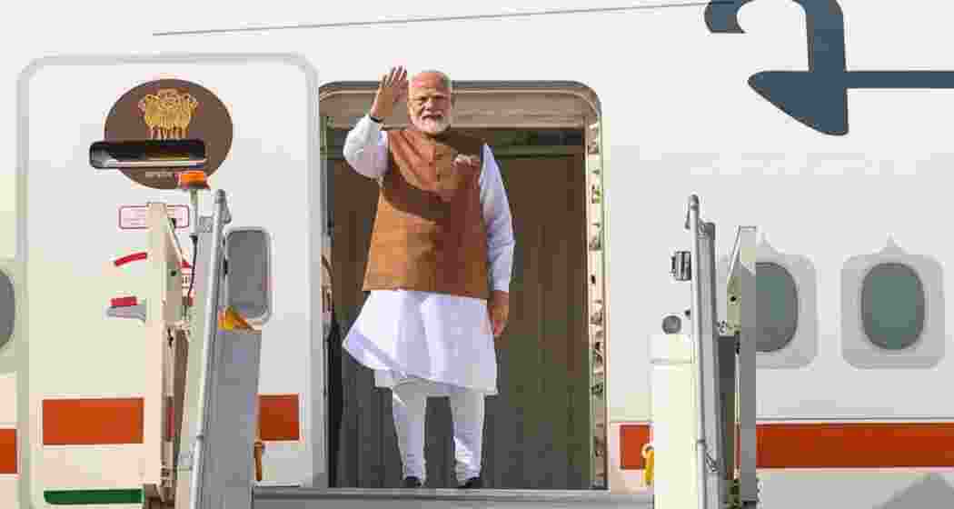 PM Modi waves after landing in New Delhi. (File photo) 
