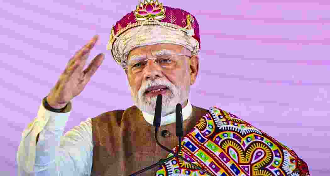 Prime Minister Narendra Modi addresses a gathering.