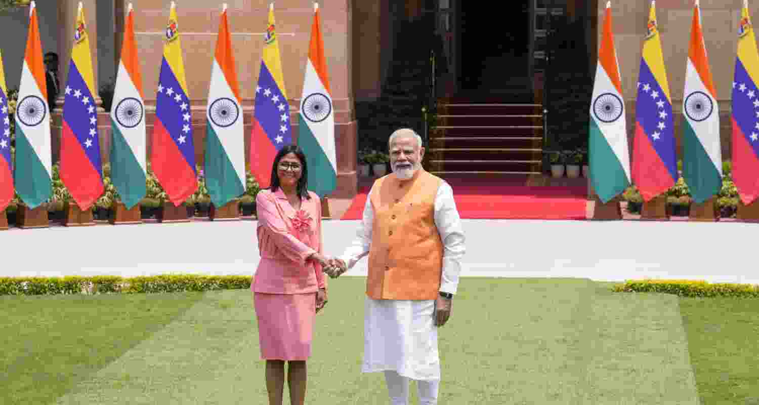 PM Modi met Venezuela's Acting President Delcy Rodriguez in New Delhi to discuss energy, trade, investment, healthcare and renewable energy ties.