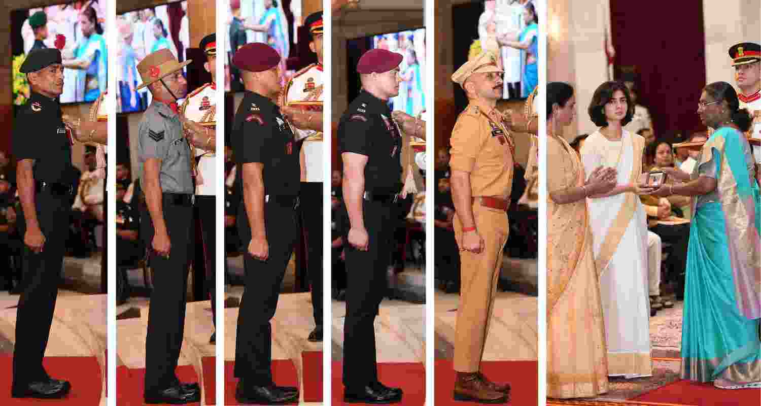 President Droupadi Murmu honored military and paramilitary personnel with Kirti and Shaurya Chakras for exceptional bravery in the line of duty. 