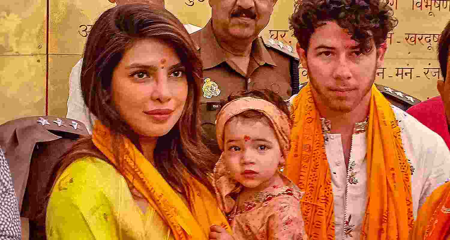 Actor Priyanka Chopra Jonas and her husband, American singer Nick Jonas, on Wednesday offered prayers at the Ram temple Actor Priyanka Chopra Jonas and her husband, American singer Nick Jonas, on Wednesday offered prayers at the Ram temple