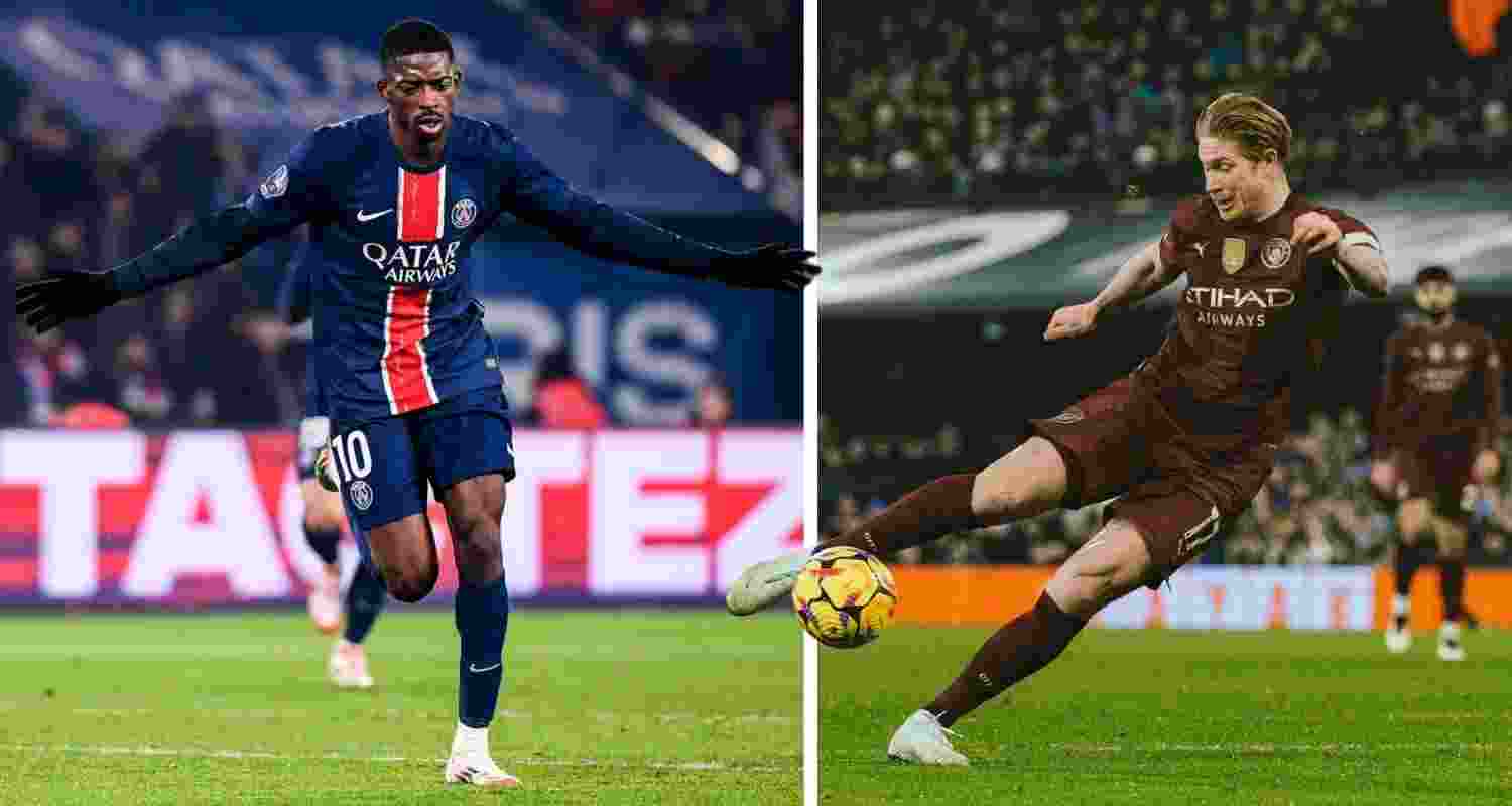 PSG star Ousman Dembele(left) and Manchester City captain Kevin De Bruyne(right).