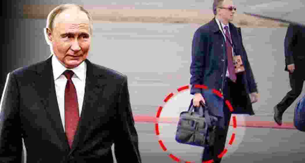 Russian President Vladimir Putin at the Alaska summit; Security officers reportedly used a specialised briefcase to collect and secure the leader’s biological waste.