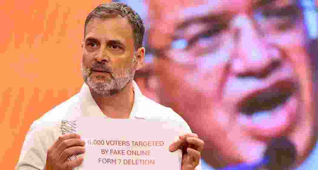 File photo of Congress leader Rahul Gandhi during a press briefing. File photo of Congress leader Rahul Gandhi during a press briefing.