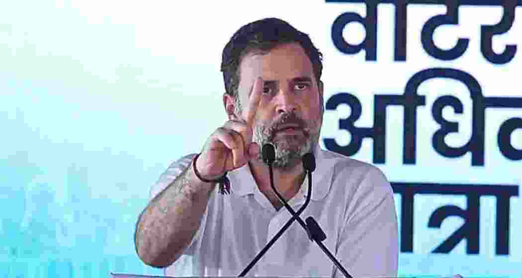 Rahul Gandhi during the Vote Adhikar Yatra in Bihar. Rahul Gandhi during the Vote Adhikar Yatra in Bihar.