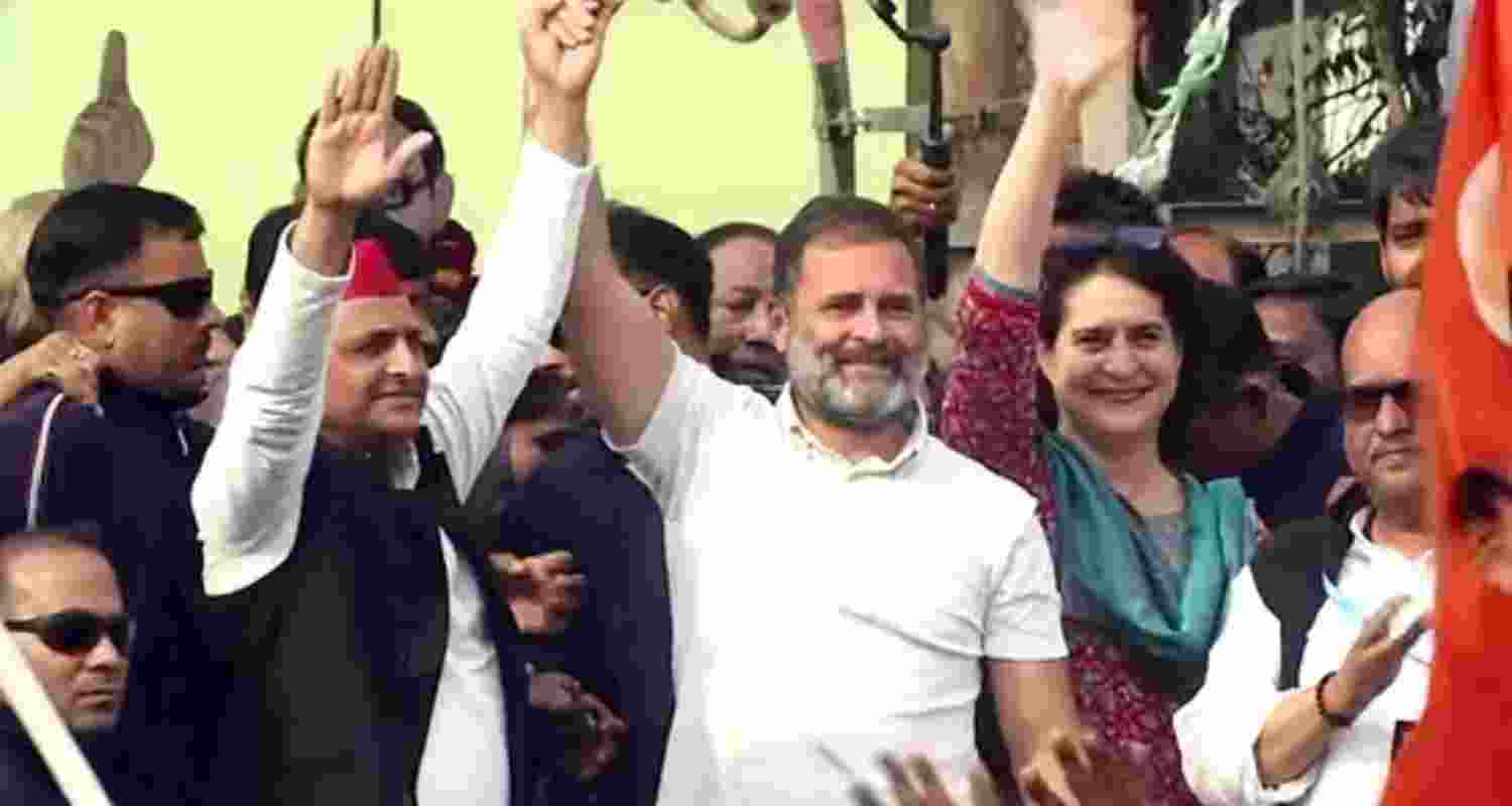 Congress MPs Rahul Gandhi and Priyanka Gandhi and SP leader Akhilesh Yadav - file image. Congress MPs Rahul Gandhi and Priyanka Gandhi and SP leader Akhilesh Yadav - file image.