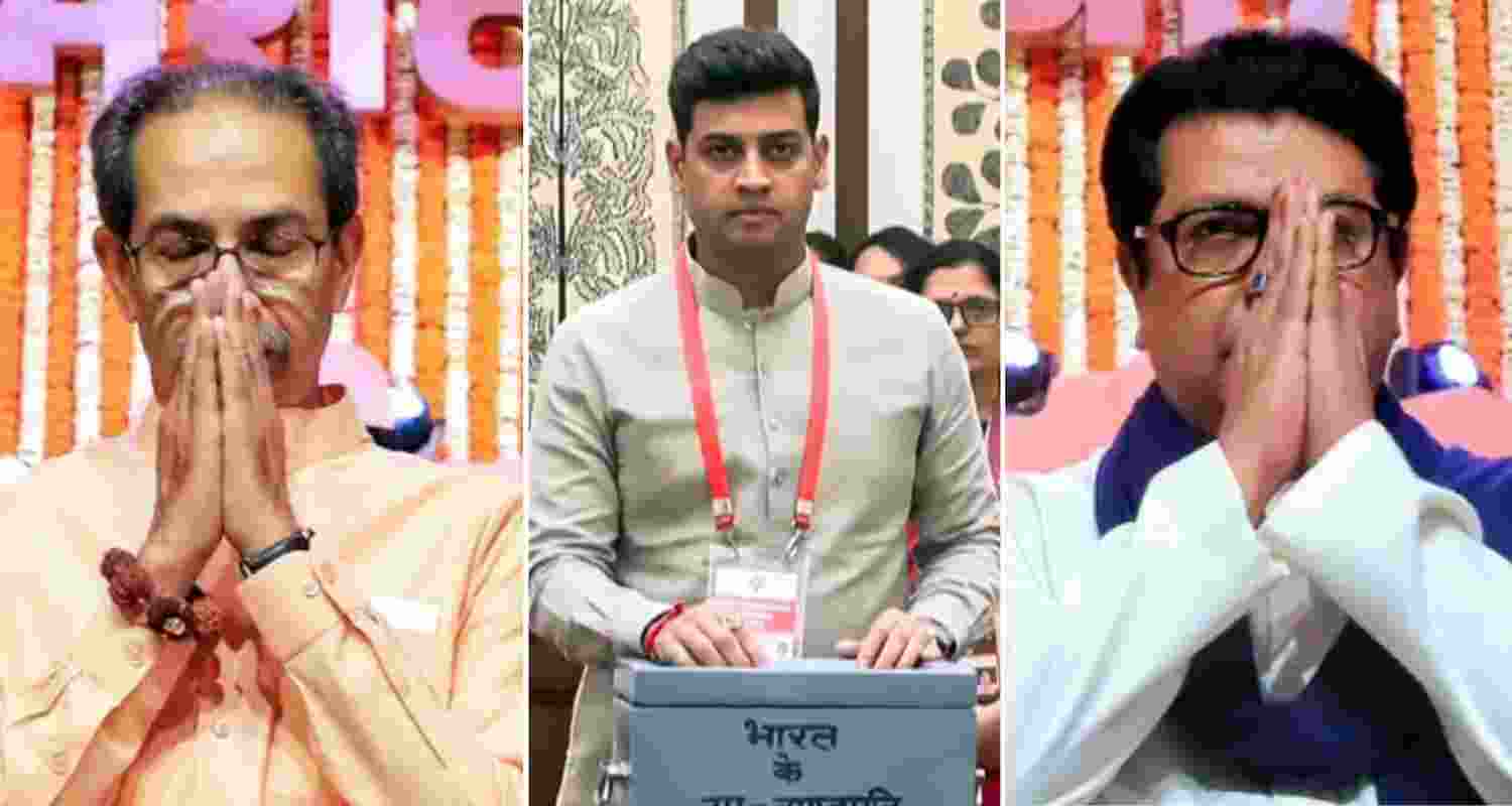 (From left to right) Shiv Sena (UBT) supremo Uddhav Thackeray, Shiv Sena MP Shrikant Shinde and Maharashtra Navnirman Sena (MNS) chief Raj Thackeray. 