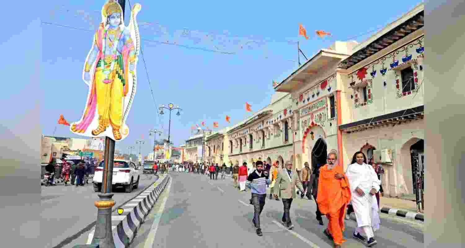 A file photo of Ram Path during the inauguration of Ram Mandir in Ayodhya. A file photo of Ram Path during the inauguration of Ram Mandir in Ayodhya.