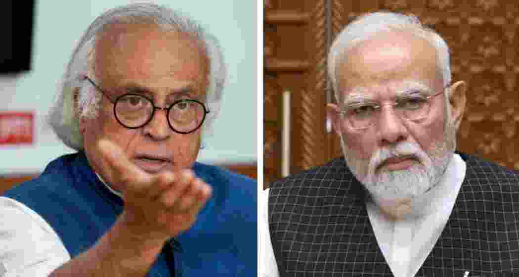 Congress general secretary Jairam Ramesh and Prime Minister Narendra Modi. (File photos)