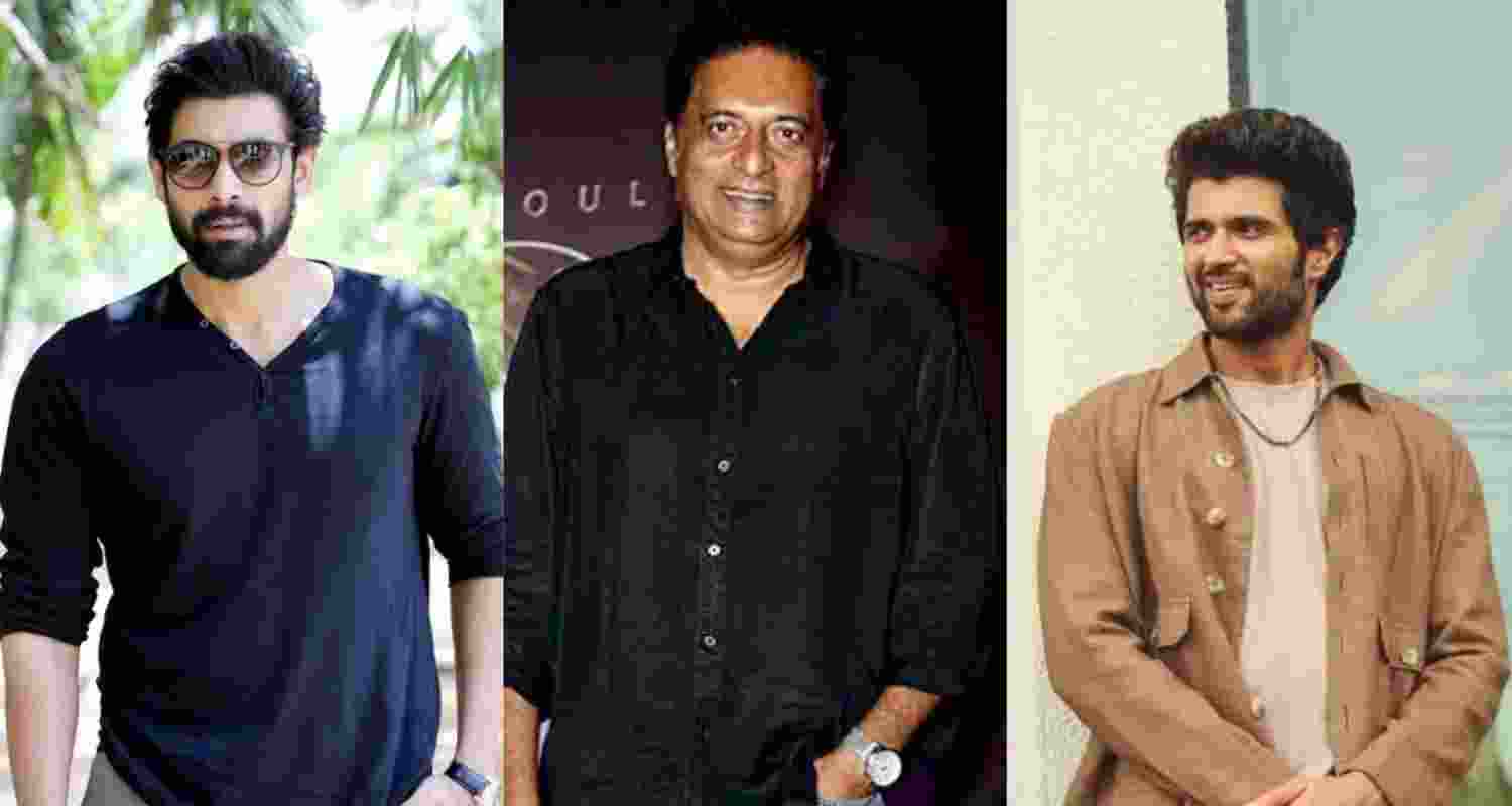 Actors Rana Daggubati, Prakash Raj, Vijay Deverkonda. Image: X