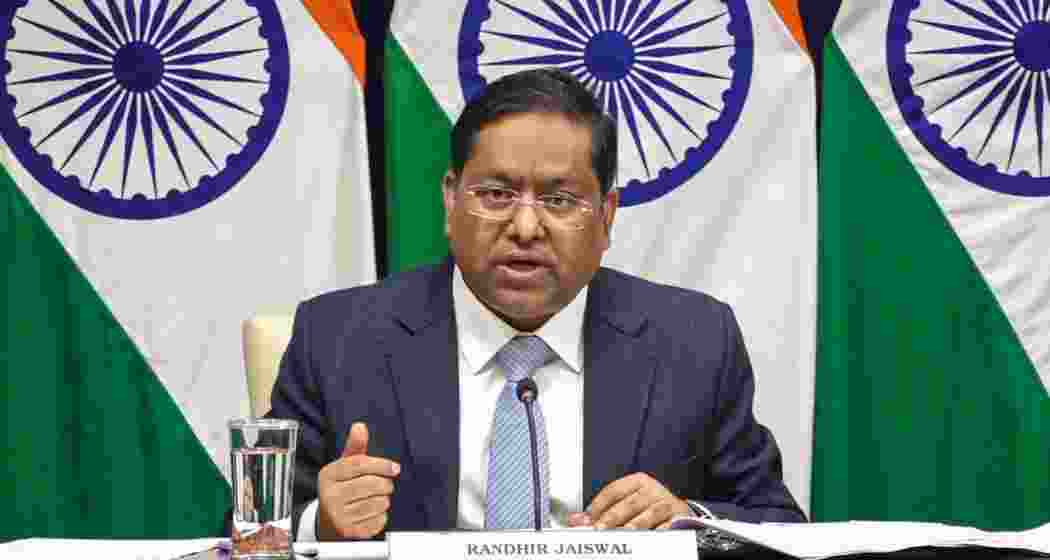 Official Spokesperson of the Ministry of External Affairs Randhir Jaiswal speaks during a weekly media briefing in New Delhi on Friday, Dec. 20, 2024. 