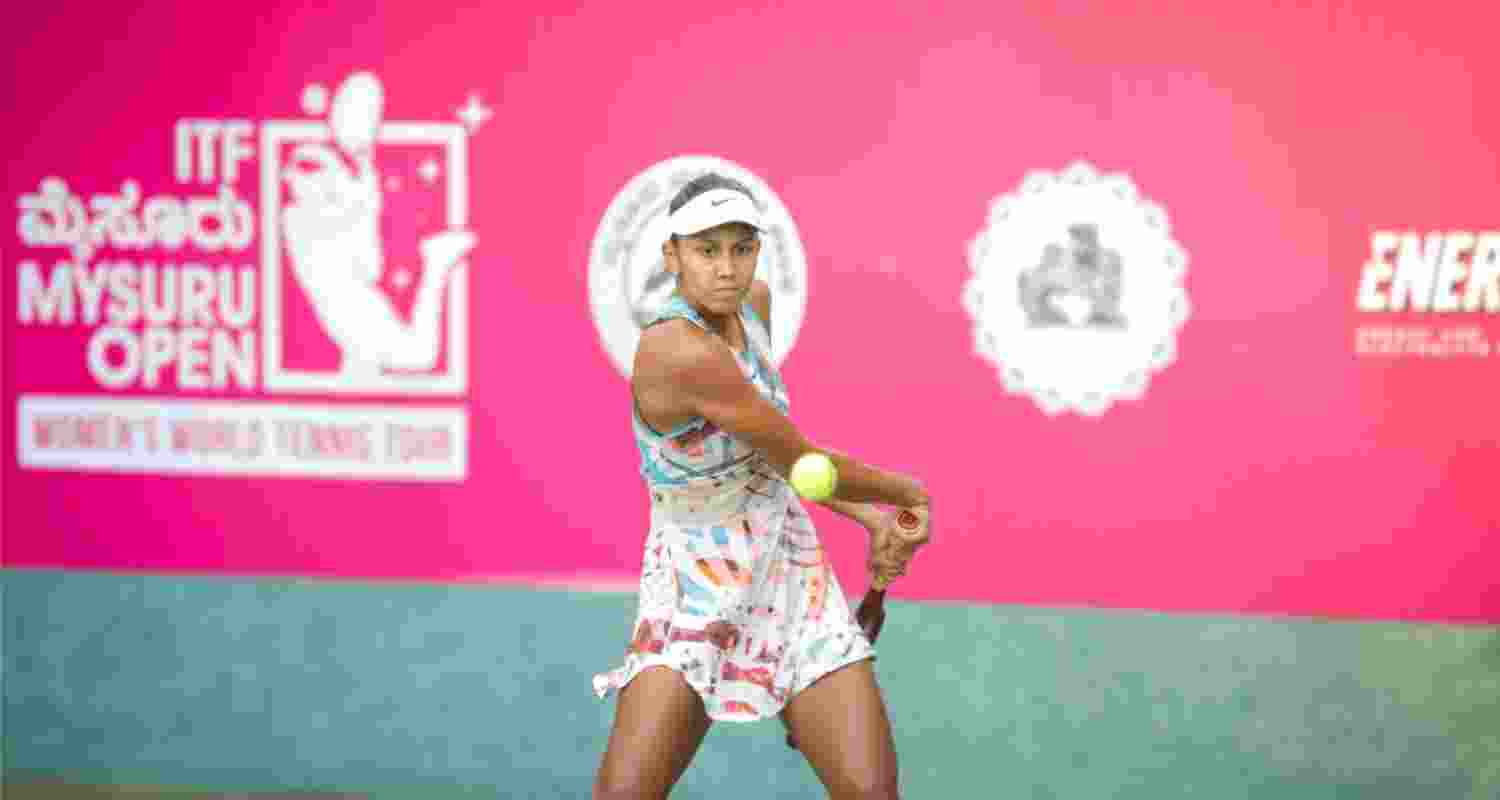 Top seeded player Shrivalli Rashmikaa.