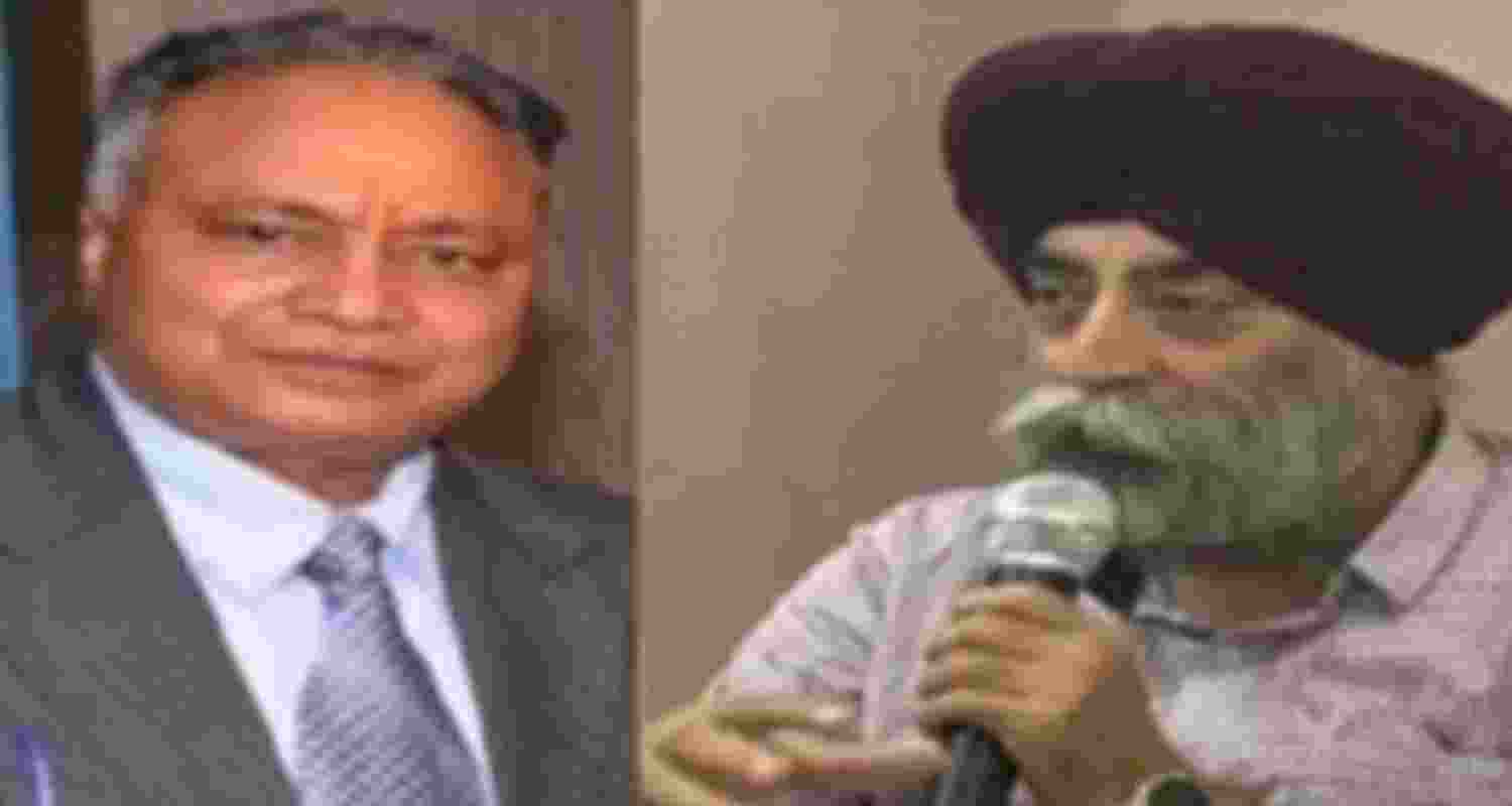 Brij Bhushan Goyal, a retired banker and (right) economist Prof Balwinderpal Singh