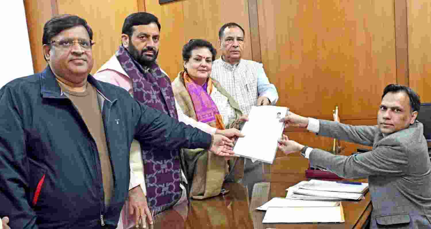 Former NCW chief Rekha Sharma files her nomination from the BJP at Chandigarh Secretariat.