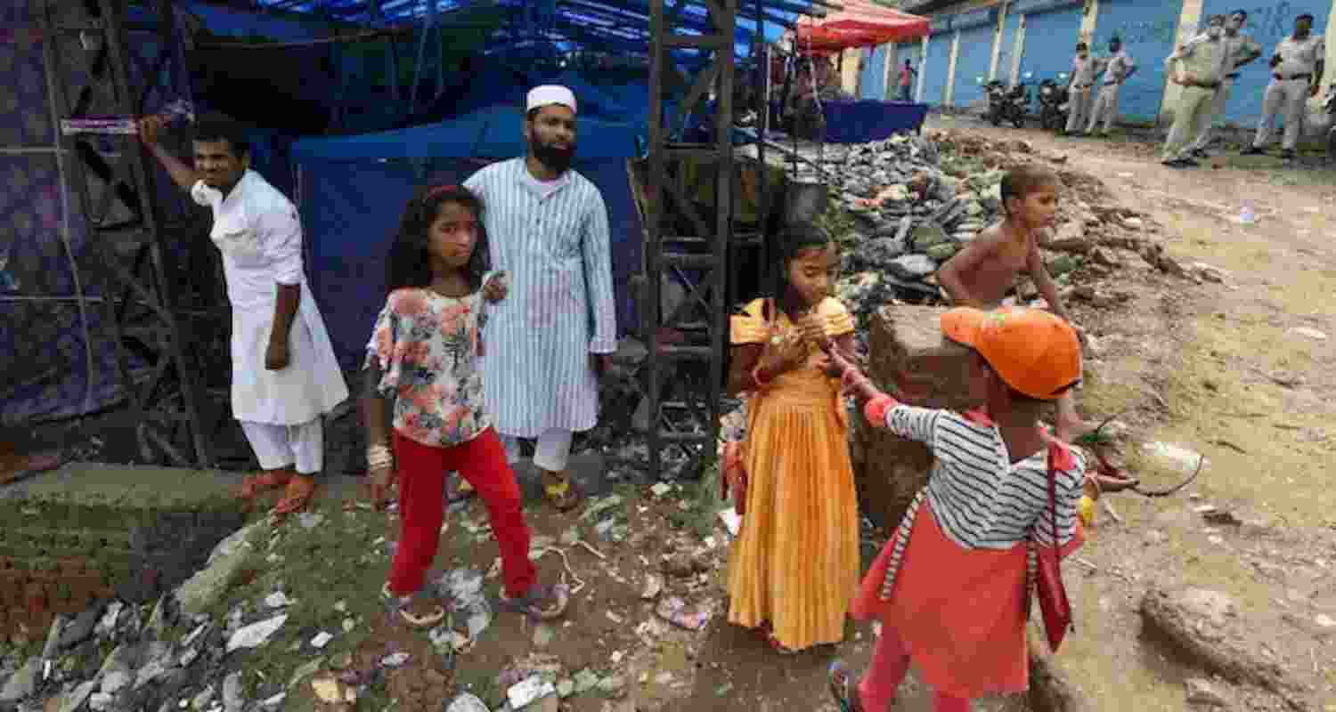 An illegal Rohingya colony in Delhi.