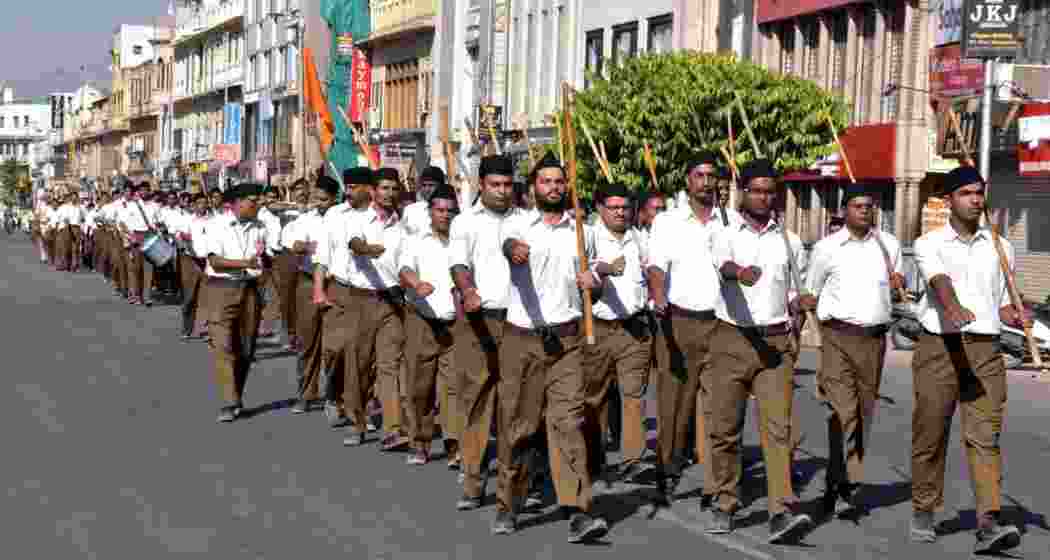 Ten people associated with the RSS were injured after being attacked during a religious programme at a temple. 