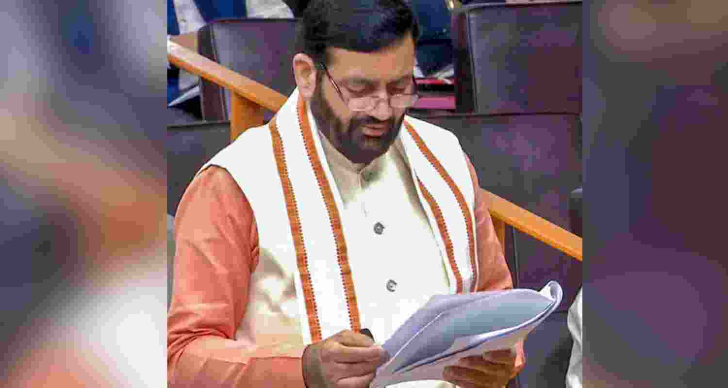 Haryana Chief Minister Nayab Singh Saini during the winter session of the state Legislative Assembly, in Chandigarh. The winter session of the Assembly began on Wednesday.