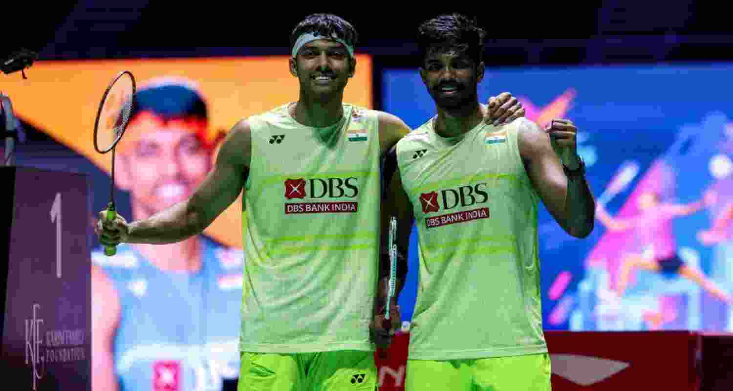 Satwiksairaj Rankireddy and Chirag Shetty after winning the Singapore Open title clash.