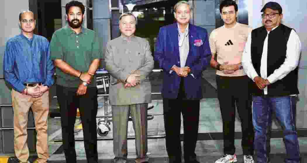 Congress MP Shashi Tharoor's delegation under Operation Sindoor, before departing Delhi for the US and Latin America on Saturday.