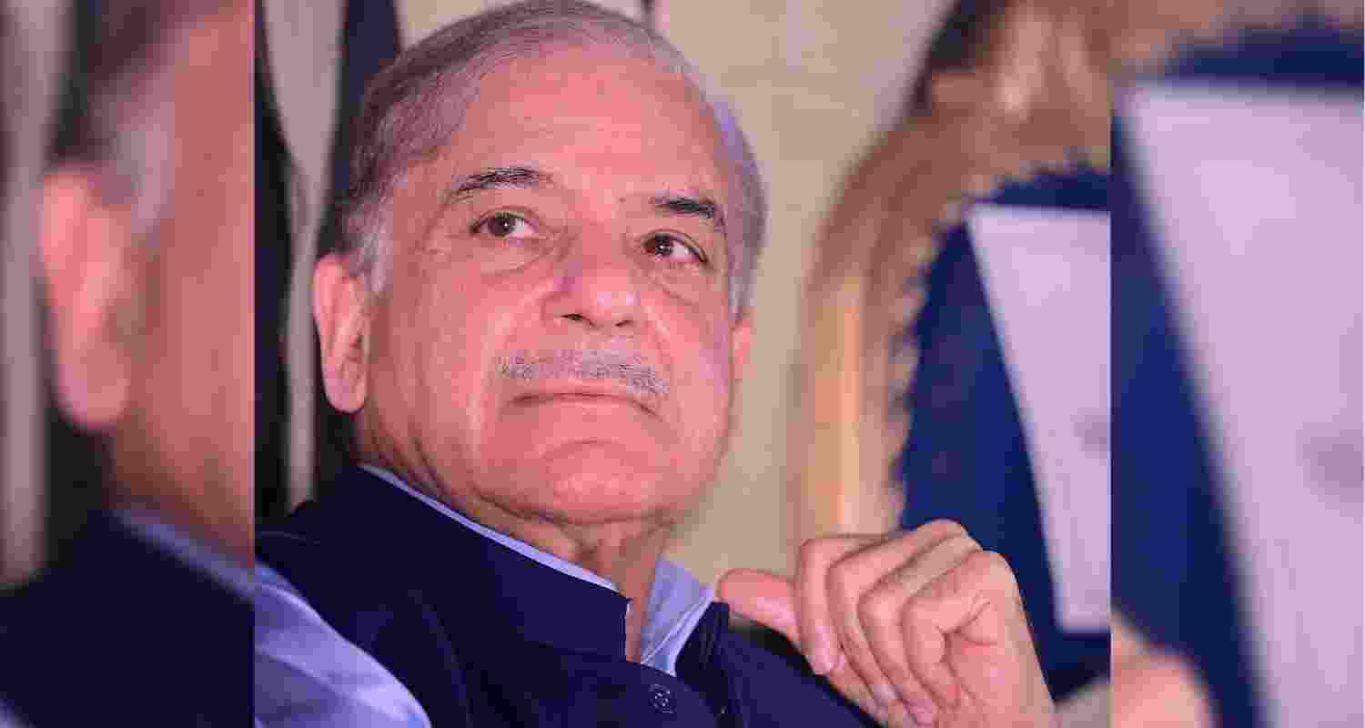 Shehbaz sharif looking upwards during Pakistan Polls Shehbaz sharif looking upwards during Pakistan Polls