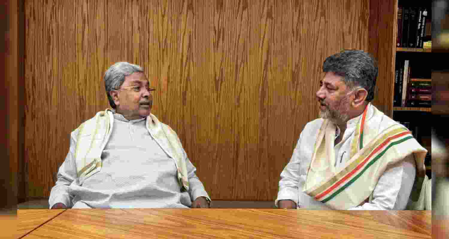 Karnataka Chief Minister Siddaramaiah and his deputy, DK Shivakumar.